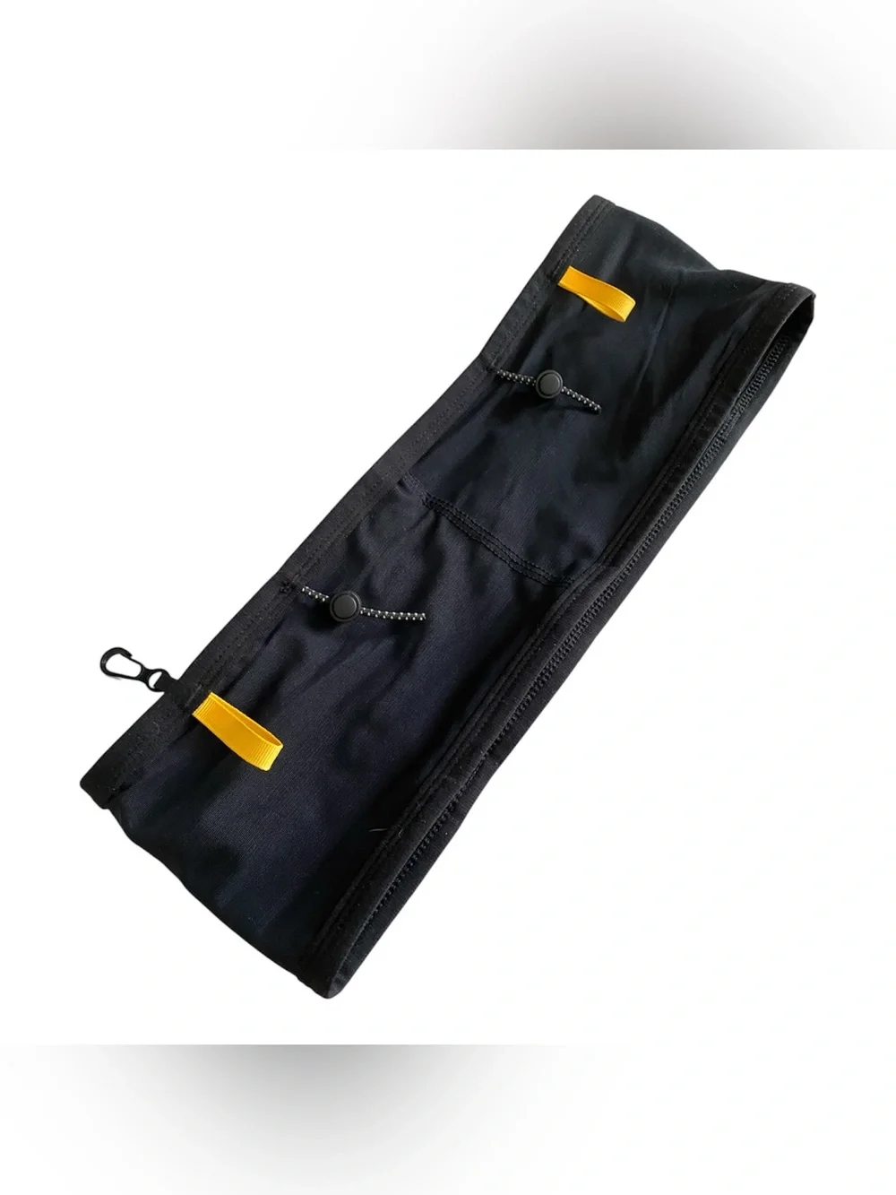 NAK Black Running Waist Belt with Yellow Heritage Tags - Naked Running Band
